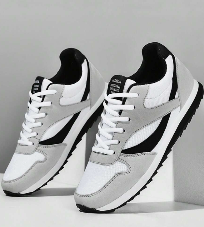 Comfortable Training Flat Student Shoes, Wear-Resistant Anti-Skid Soles, Breathable Mesh Fabric And Suede